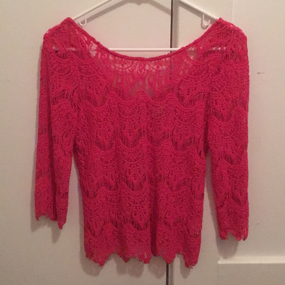 Hot pink crotchet top
